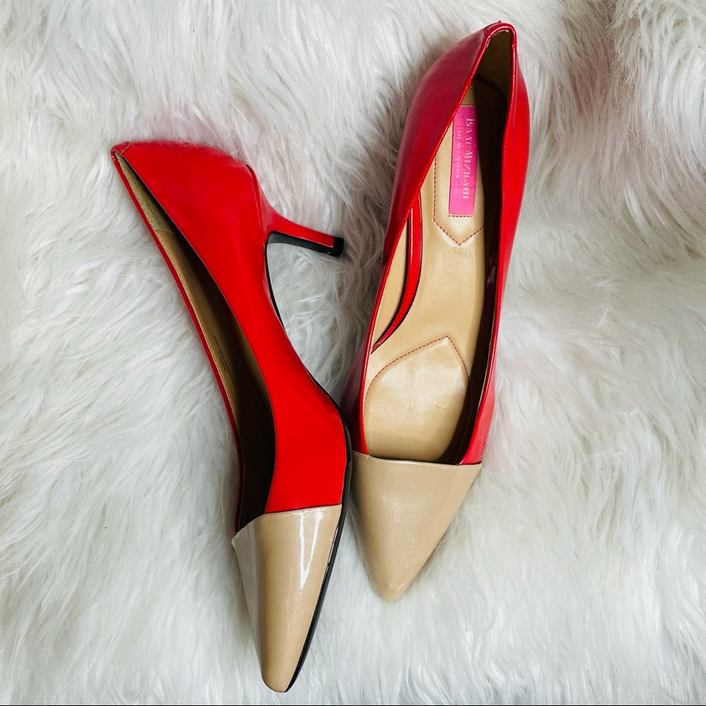 Red & Nude Isaac Mizrahi Pointed Heel